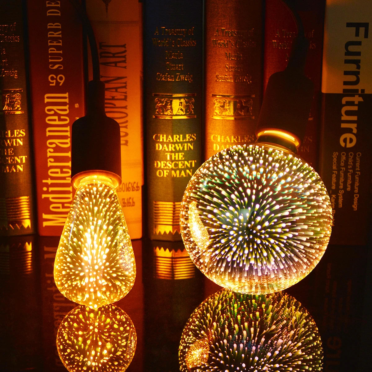 lampe led multicolore effet fibre optique moderne base bois intérieur éclairage événement