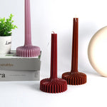 bougies parfumées transparentes rayées rouge violette moderne intérieur decoration artisanal fabrication maison