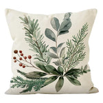 housse coussin polyester zip motif végétal feuilles vertes branches 45x45cm chambre salon