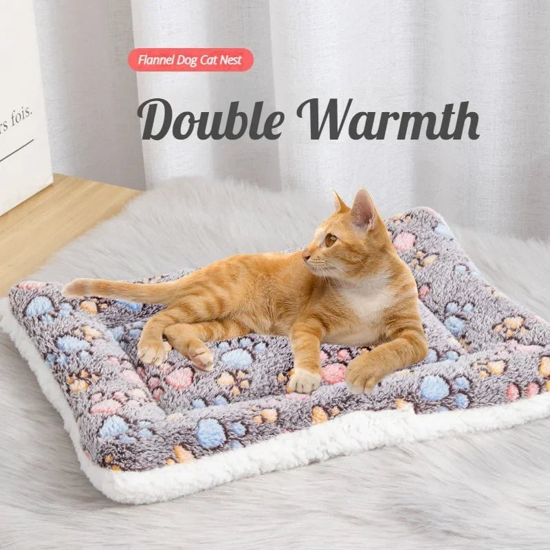 tapis lit doux chat petit chien couverture peluche animaux compagnie confort maison