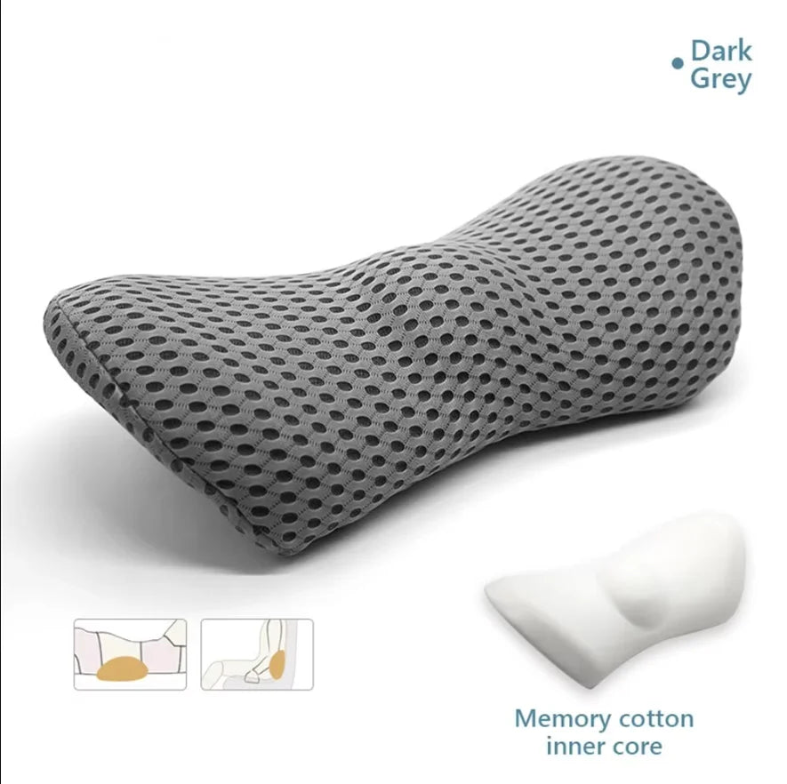 coussin lombaire mousse mémoire forme gris maille ergonomique polyester non amovible