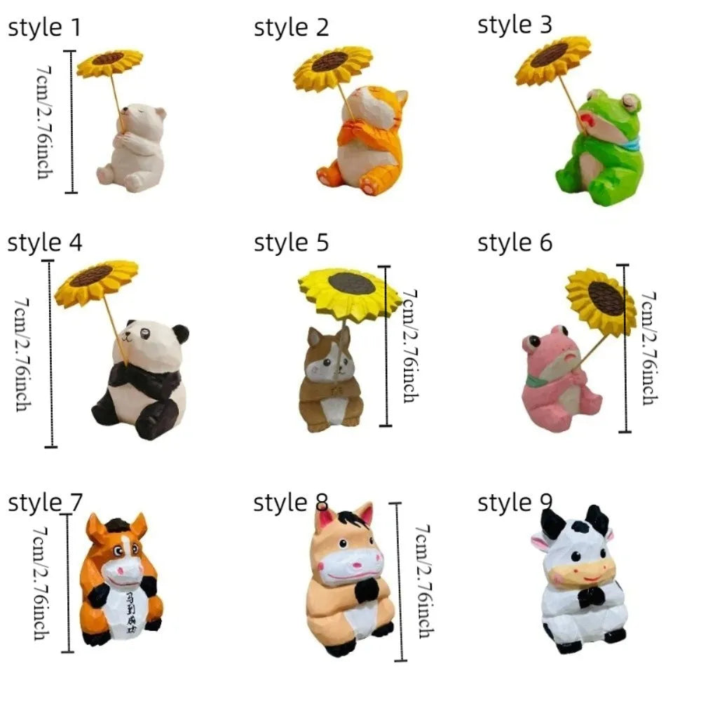 figurines animales bois panda grenouille ours chat renard origami décoration erotique texture papier mâché