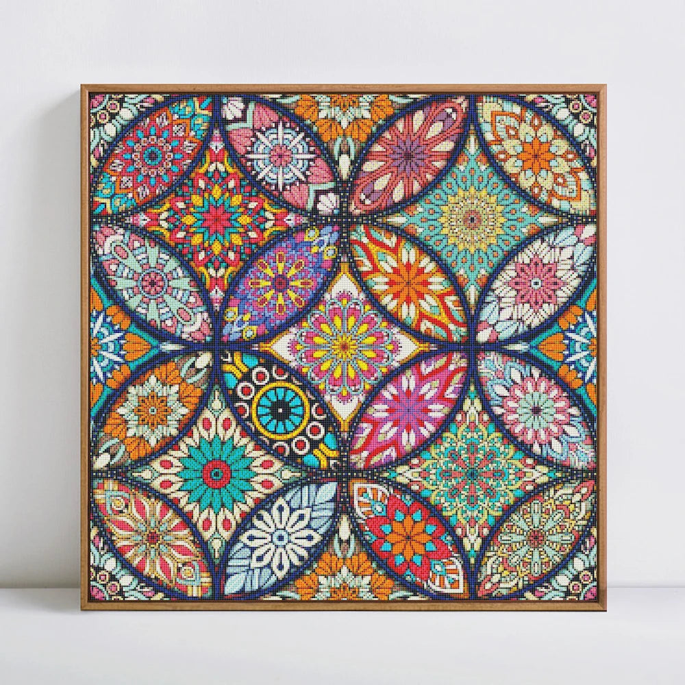 toile broder motifs floraux multicolores 30cm 40cm 50cm kit broderie instructions aiguilles fils