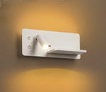 applique murale led moderne recharge sans fil étagère orientable chambre coucher minimaliste blanc noir