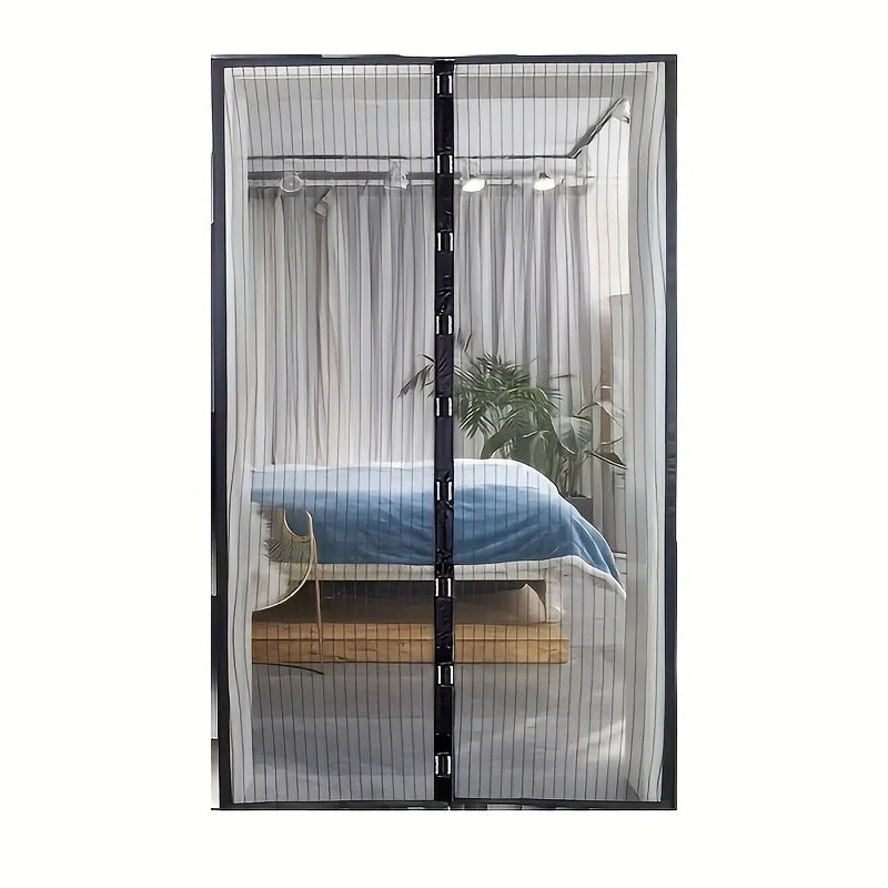 rideau moustiquaire porte noir maille fine opacité moderne adhésif 90cm 210cm été