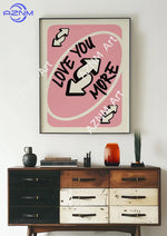 décoration murale moderne toile impression love you more rose plantes frame chambre erotique