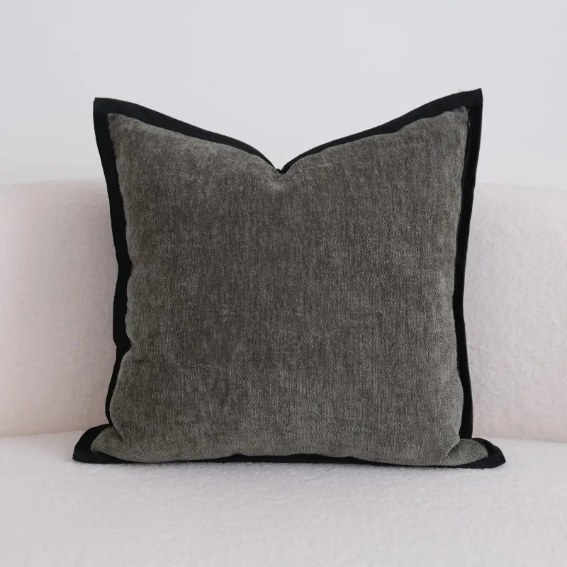 housse coussin polyester motif fleurs noir fond gris nordic contemporain adhésif décoration maison voiture
