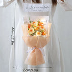Bouquet fleurs artificielles crochetées orange bleu rose violet blanc moderne