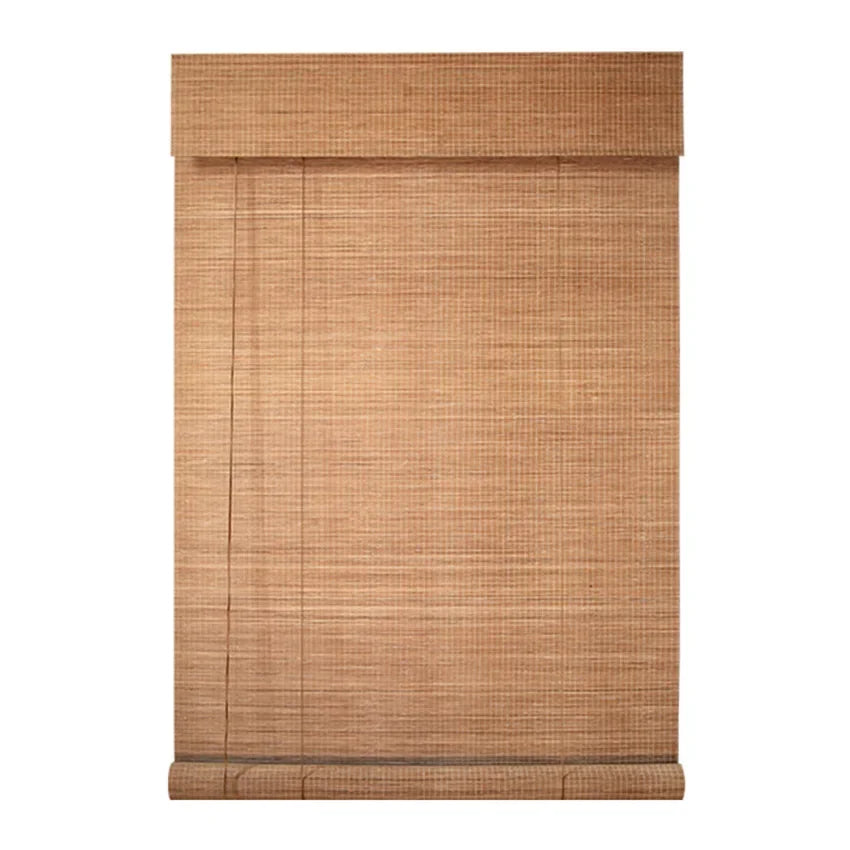 Rideau roulant en bambou personnalisable sur une fenêtre