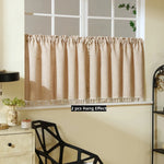 rideau rustique texture lin opacité beige clair 130cm large chambre cuisine decoration