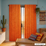 rideaux modernes orange vif imprimé rayures verticales opaques maison 100% polyester