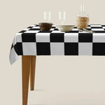 nappe imperméable carreaux noir blanche moderne cuisine réutilisable polyester table décoration fête mariage
