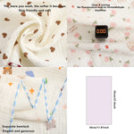 serviettes sport coton gauze animaux ours nuages coeurs bébés blanc orange bleu vert