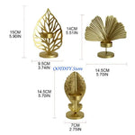 support bougie moderne élégant feuille stylisée gravure bougie non incluse base plate doré