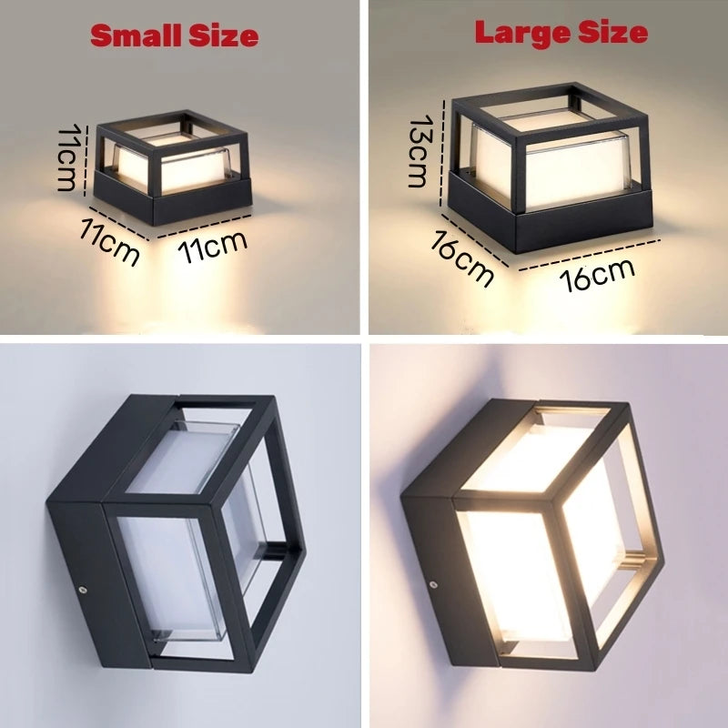 lampe murale led ip65 étanche controle vocal google alexa contemporaine noire 16cm