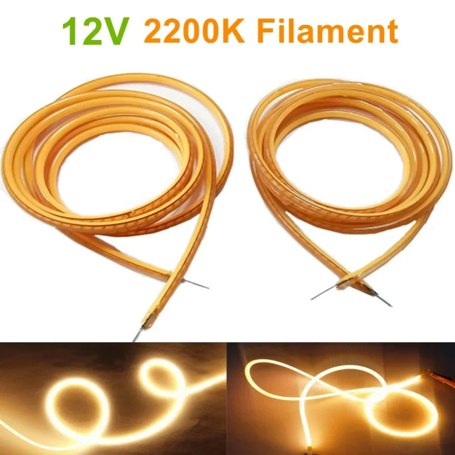 décoration filaments led flexibles 12v 2200k chaleur clips modernes noël 130mm 300mm 360mm 460mm