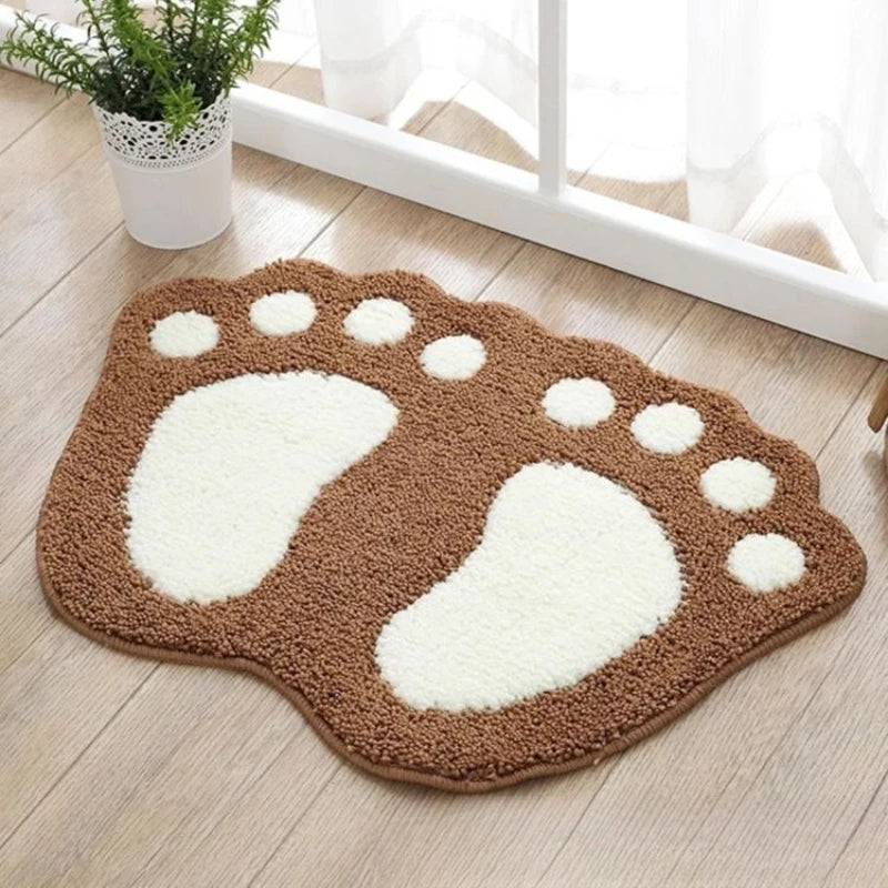 tapis sol antidérapant polypropylène empreintes animaux marron gris bleu vert moderne salon chambre cuisine