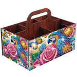 boîtes rangement multicolores imprimées florales animaux oiseaux moderne poignées bois