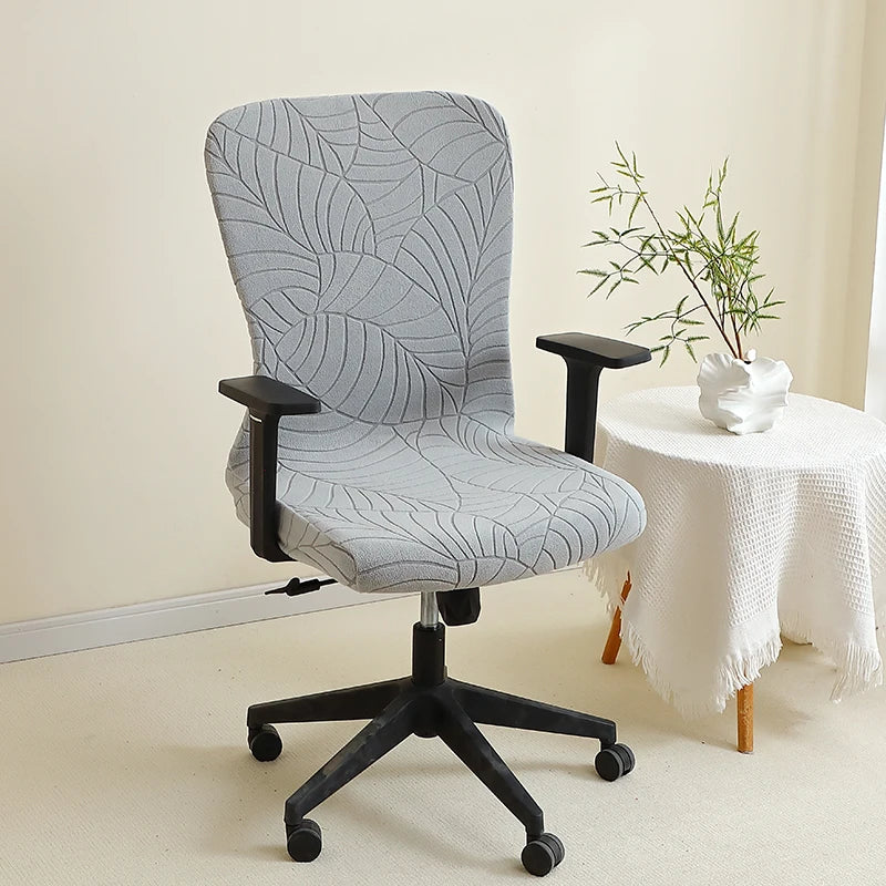 housse chaise verte feuilles moderne adhésive spandex polyester gaming