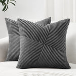 coussin beige rayures verticales moderne housse 45x45cm polyester coton zipper blancintérieur deco maison