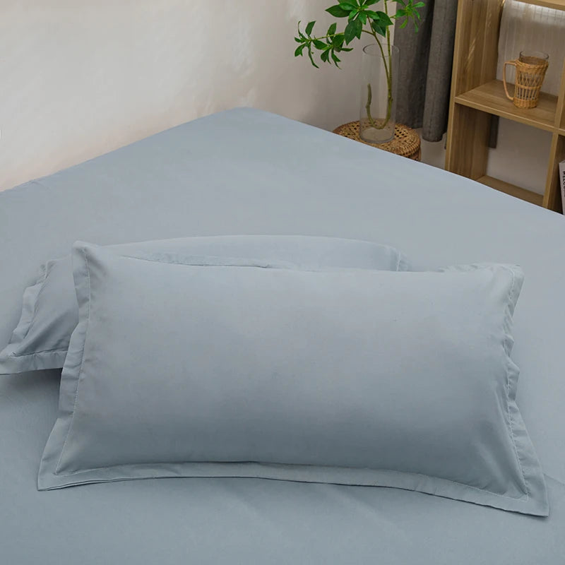 taies d'oreiller simples coton polyester 48x74cm gris roseclair unis opaques lit maison