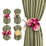 accessoires rideau fleurs artificielles couleurs multiples tissu coton plissé floral romantique fixations corde
