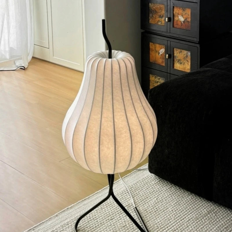 lampe sol moderne blanc toucher on off rayures noires intérieur chambre coucher led