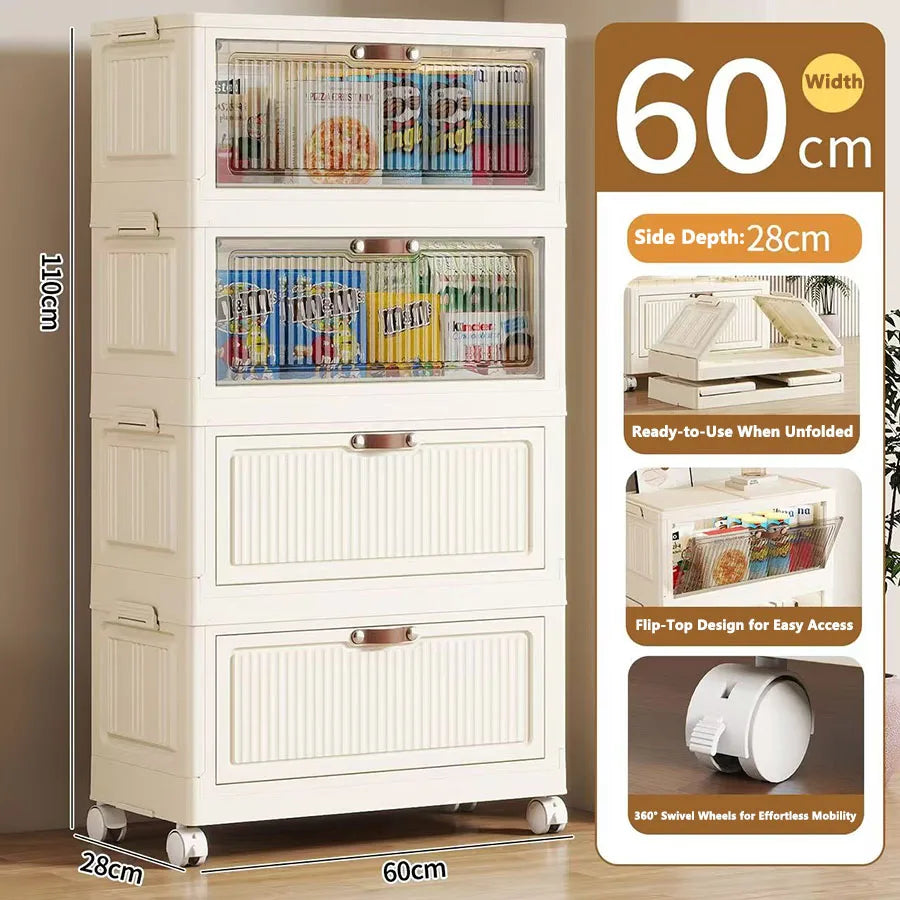 meuble rangement modulable pliable blanc rayures verticales moderne roulettes almacenamiento eficiente
