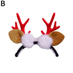 couronne cerf rouge marron blanche peluche crochetée festive élastique pompons fleurs artificielles
