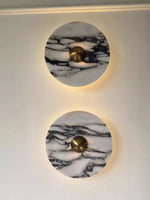 applique murale moderne marbre blanc veines grises éclairage led fixation chambre cuisine salle manger