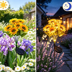 lumière solaire led tournesol bouquet jaune feuilles modernes extérieures