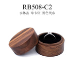 boîte bijoux bois vintage ronde rangement bague boucles d'oreilles présentation cadeau mariageOpaque brillant classique