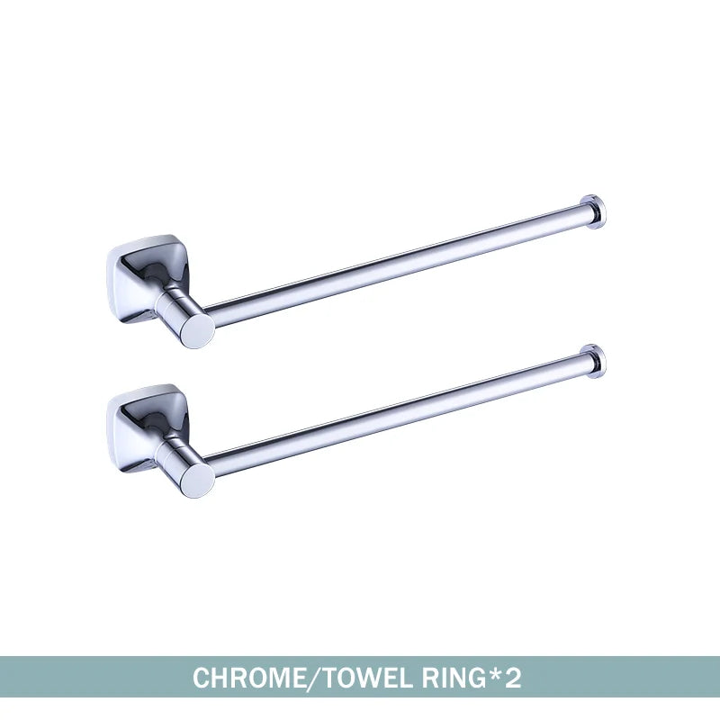 porte serviettes mural chrome vis fixations moderne salle bains accessoire métal lisse