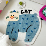 tapis créatif dessin animé feuilles monstera animaux adhésif imperméable antidérapant intérieur enfant polyester PVC