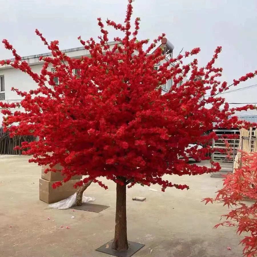 arbre décoratif artificiel rouge extérieur fêtes nouvelles années
