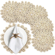 Sets table tressés rustiques bohèmes lot blanc beige opalets floral