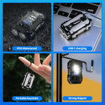 lampe torche multifonction rechargeable led noire intense modifiable modernisée porte clés aimant usbc