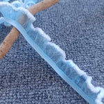 ruban tulle élastique 2m blanc rose bleu bordure fourrure décoration mariage élégante dentelle fine