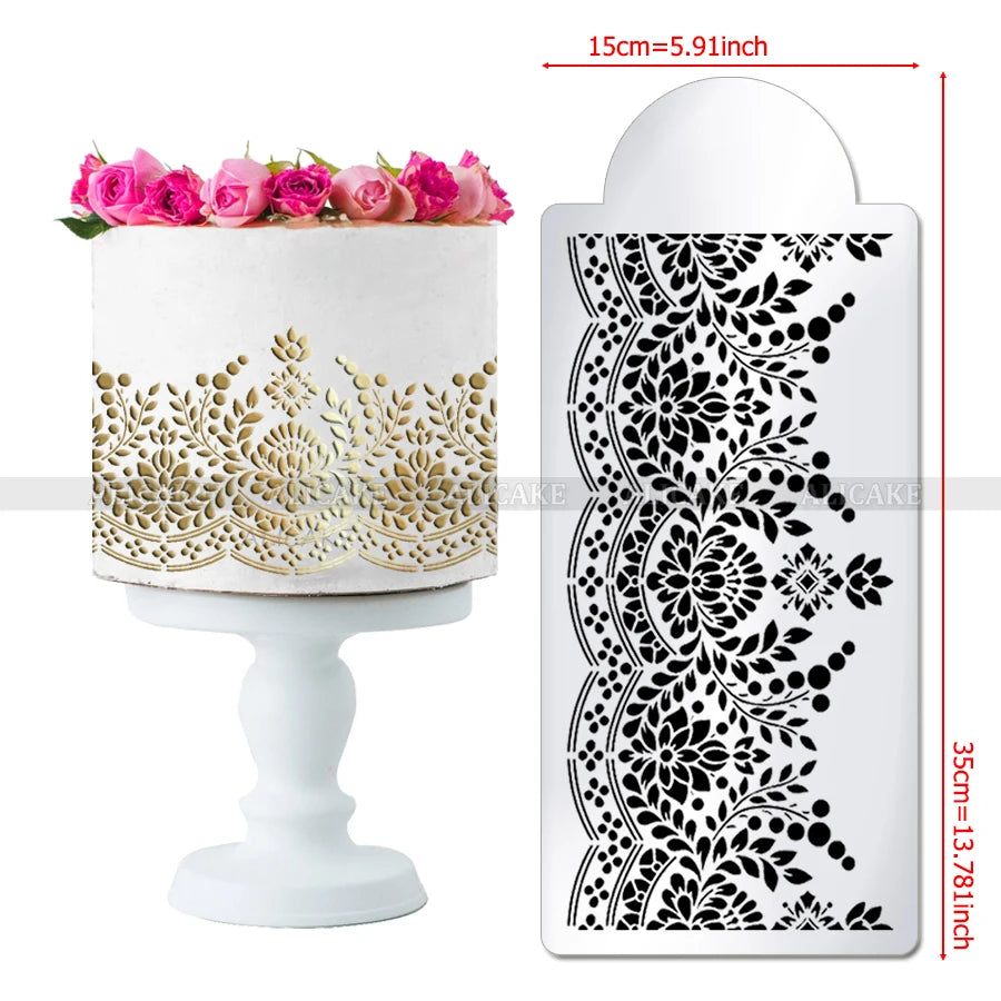 plume gâteau mariage fondant dentelle decoration moderne gateau pochoir outil cuisine blanc noir feuilles