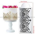 plume gâteau mariage fondant dentelle decoration moderne gateau pochoir outil cuisine blanc noir feuilles