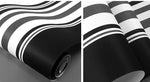 papier peint auto adhésif noir blanc gris moderne rayures horizontales 3d salon chambre