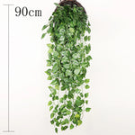 plantes artificielles suspendues feuilles vertes modernes décoratives extérieures accrochées ovales veinées opaques vivantes