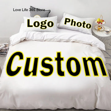 housse couette microfibre percale impression 3D blanc moderne fermeture glissière taies d'oreiller
