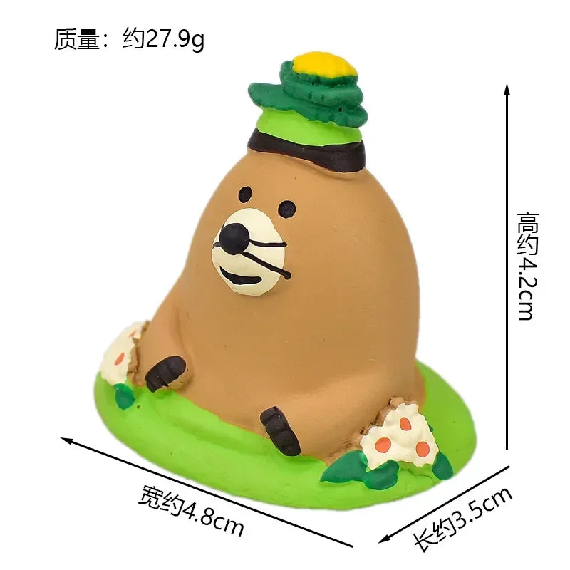 figurines decoratives animaux fleurs welcom pelle oiseaux fleuri resin japonais mignon cartoon decoetagere