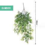 plantes artificielles suspendues feuilles vertes modernes minimalisteextérieur accrochées cordelettes support suspension