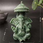 statue ganesha dorée résine ornements complexes décoration intérieure artisanale traditionnelle bouddhiste éléphant multiple bras