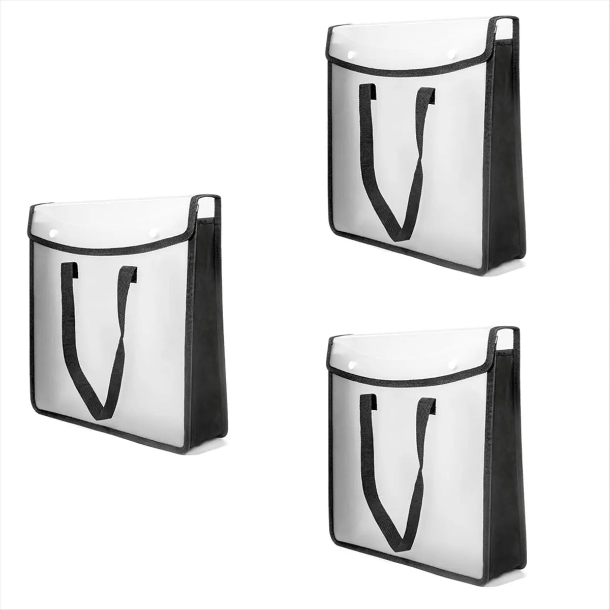 organisateur rangement transparent noir poignées portable réutilisable sac documents modernes