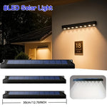 lampes solaires led extérieures modernes noires bleues panneaux solaires adhésives autonomes jardin patio