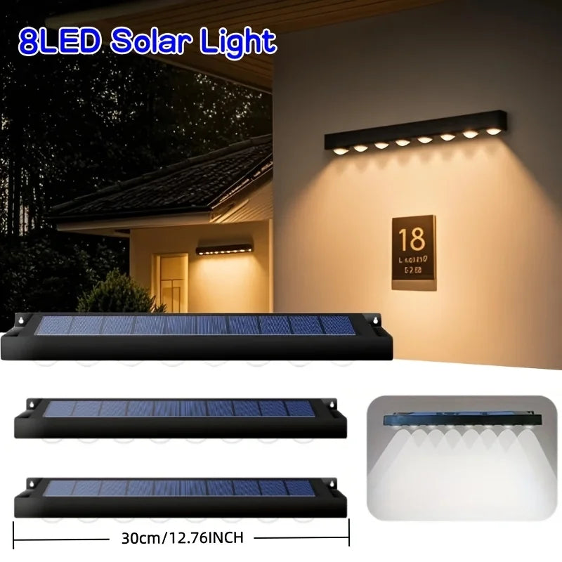 lampes solaires led extérieures modernes noires bleues panneaux solaires adhésives autonomes jardin patio