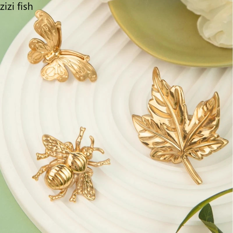 porte serviettes or artisanal abeille papillon libellule feuille cerf simple deco mural